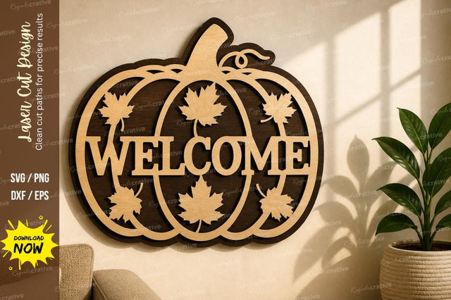 Pumpkin Welcome Sign laser Cut svg Cutting file SVG Regulrcrative 