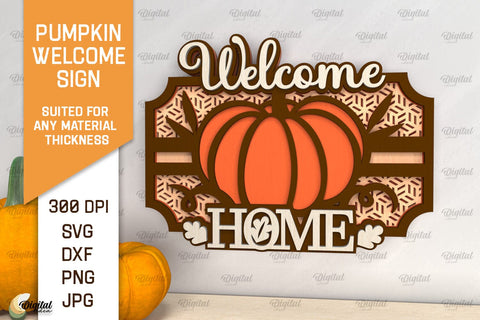Pumpkin Welcome Signs Laser Cut Bundle. Fall Pumpkins SVG SVG Evgenyia Guschina 