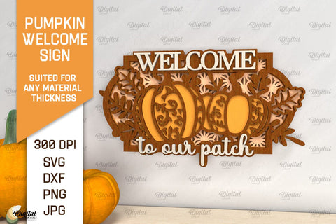 Pumpkin Welcome Signs Laser Cut Bundle. Fall Pumpkins SVG SVG Evgenyia Guschina 
