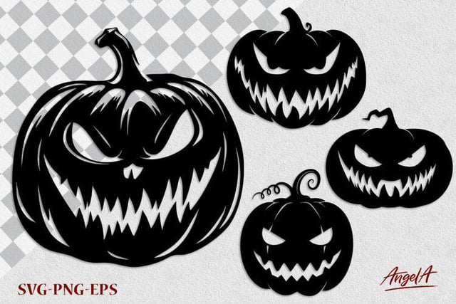 Pumpkin with jack o lantern face SVG Scary Halloween clipart SVG Angelina Semenova 
