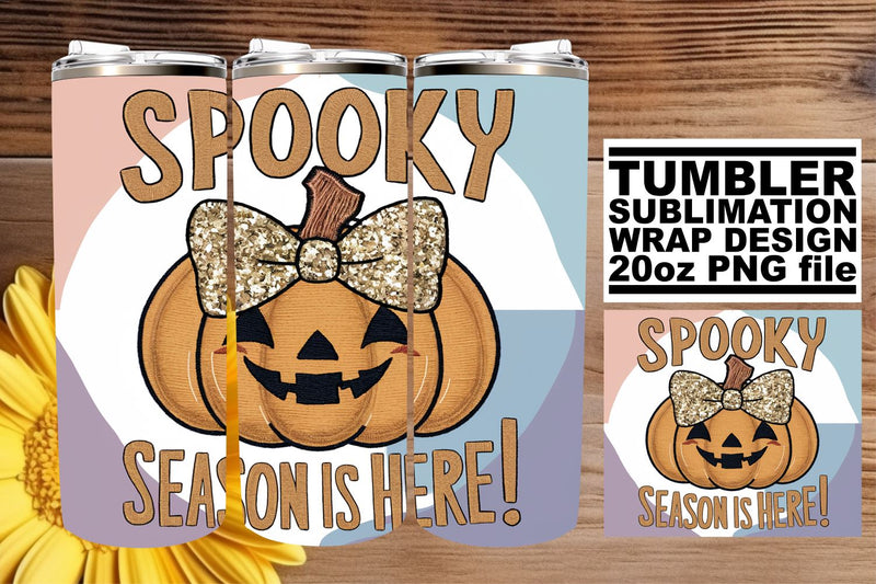 Pumpkin Wrap 20oz Tumbler Design Fall Halloween Sublimation Sublimation afrosvg 