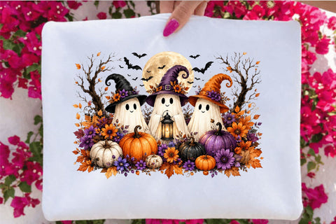 Pumpkins and Autumn Flowers Clipart PNG Sublimation SVGArt 