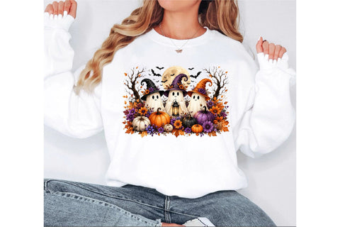 Pumpkins and Autumn Flowers Clipart PNG Sublimation SVGArt 