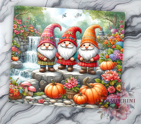 Pumpkins and Gnomes 20oz Tumbler, Autumn Gnomes Tumbler Png, Straight & Tapered Tumbler Wrap, Instant Digital Download Sublimation Li Zamperini 