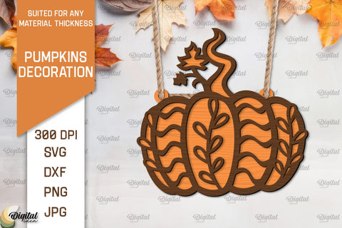 Pumpkins Decorations Laser Cut Bundle. Floral Pumpkins SVG SVG Evgenyia Guschina 