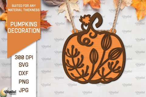 Pumpkins Decorations Laser Cut Bundle. Floral Pumpkins SVG SVG Evgenyia Guschina 