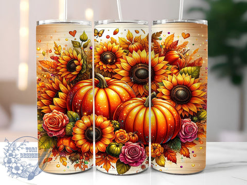 Pumpkins Fall, 20oz Tumbler, Autumn Sublimation, Fall Decor, Seasonal Drinkware, Harvest Designs, Thanksgiving Tumblers, Fall Vibes Sublimation ToriDesigns 