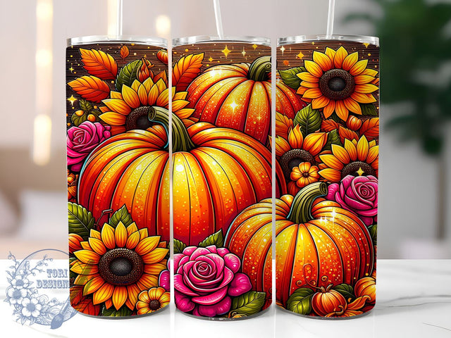 Pumpkins Fall, 20oz Tumbler, Autumn Sublimation, Fall Decor, Seasonal Drinkware, Harvest Designs, Thanksgiving Tumblers, Fall Vibes Sublimation ToriDesigns 