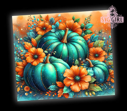 Pumpkins Fall 20oz Tumbler Wrap Sublimation Design, Straight Tapered Tumbler Wrap, Floral Fall Tumbler Png, Instant Digital Download Sublimation SvggirlplusArt 