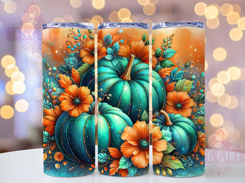 Pumpkins Fall 20oz Tumbler Wrap Sublimation Design, Straight Tapered Tumbler Wrap, Floral Fall Tumbler Png, Instant Digital Download Sublimation SvggirlplusArt 