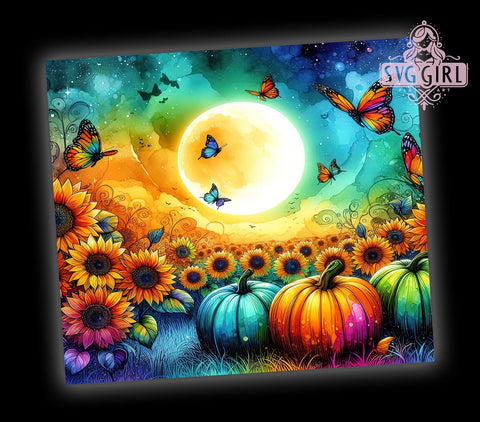 Pumpkins Fall 20oz Tumbler Wrap Sublimation Design, Straight Tapered Tumbler Wrap, Floral Fall Tumbler Png, Instant Digital Download Sublimation SvggirlplusArt 