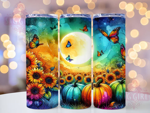 Pumpkins Fall 20oz Tumbler Wrap Sublimation Design, Straight Tapered Tumbler Wrap, Floral Fall Tumbler Png, Instant Digital Download Sublimation SvggirlplusArt 