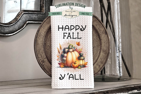 Pumpkins & Lanterns | Fall Kitchen Towel Sublimation Designs Sublimation Ewe-N-Me Designs 