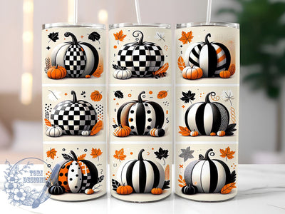 Pumpkins Orange Plaid 20oz Skinny Tumbler PNG, Fall Autumn Tumbler Wrap, Sublimation Design, Straight & Tapered Tumbler Wrap, Instant Digital Download Sublimation ToriDesigns 