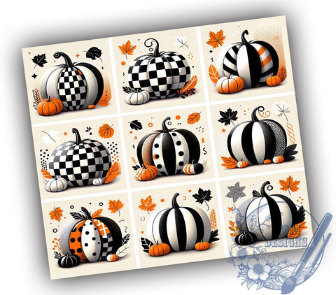 Pumpkins Orange Plaid 20oz Skinny Tumbler PNG, Fall Autumn Tumbler Wrap, Sublimation Design, Straight & Tapered Tumbler Wrap, Instant Digital Download Sublimation ToriDesigns 