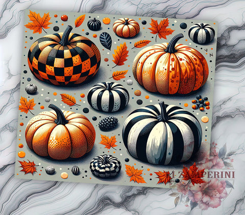 Pumpkins Orange Plaid 20oz Tumbler Wrap PNG, Fall Autumn Tumbler PNG Sublimation Design, Straight & Tapered Tumbler Wrap, Instant Digital Download Sublimation Li Zamperini 