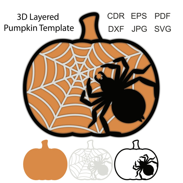 Pumpkins svg, 3D Layered Halloween Pumpkins svg template for laser and paper cutting, Multilayer Pumpkin Art svg, Halloween scene svg 3D Paper Yuliya 