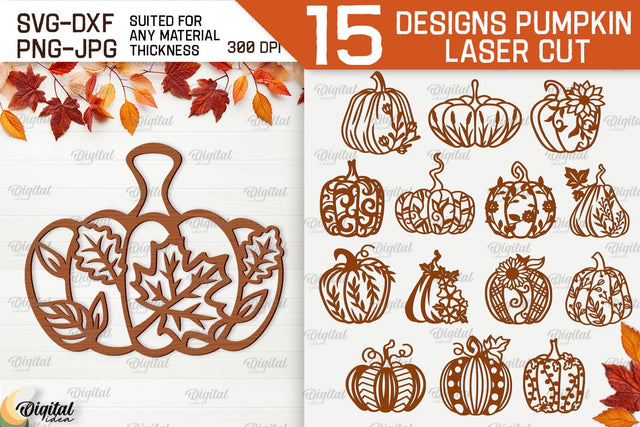 Pumpkins Wall Decor Laser Cut Bundle. Pumpkins Wall Art SVG SVG Evgenyia Guschina 