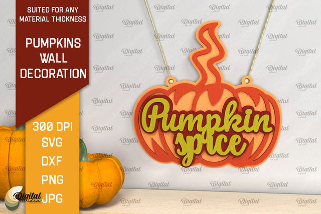 Pumpkins Wall Decoration Laser Cut. Hello Fall SVG Design SVG Evgenyia Guschina 