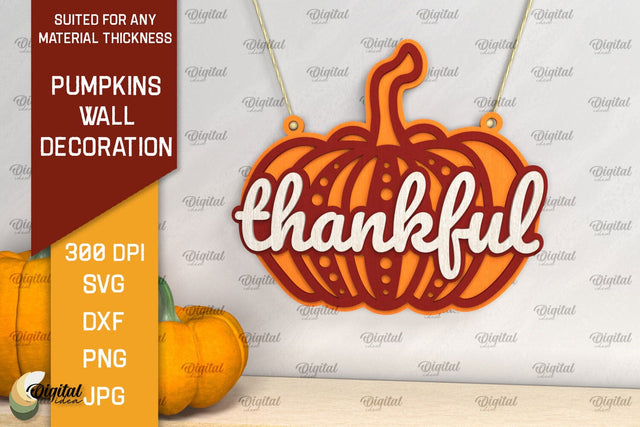 Pumpkins Wall Decoration Laser Cut. Hello Fall SVG Design SVG Evgenyia Guschina 