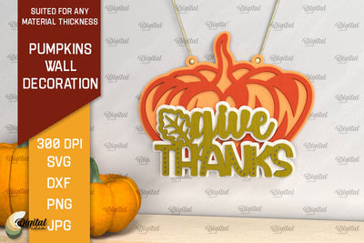 Pumpkins Wall Decoration Laser Cut. Hello Fall SVG Design SVG Evgenyia Guschina 