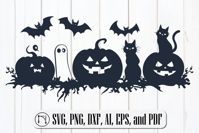 Pumpkins with Cats, Bats & Ghosts" SVG design SVG MD JOYNAL ABDIN 