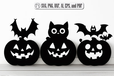 "Pumpkins with Cats, Bats & Ghosts" SVG SVG MD JOYNAL ABDIN 