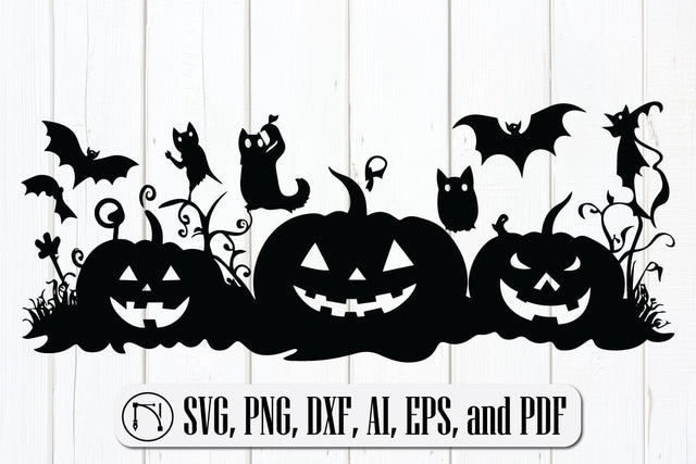 "Pumpkins with Cats, Bats & Ghosts" SVG SVG MD JOYNAL ABDIN 