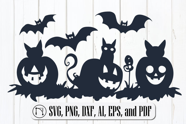 "Pumpkins with Cats, Bats & Ghosts" SVG SVG MD JOYNAL ABDIN 
