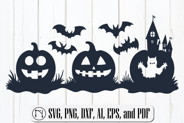 "Pumpkins with Cats, Bats & Ghosts" SVG SVG MD JOYNAL ABDIN 