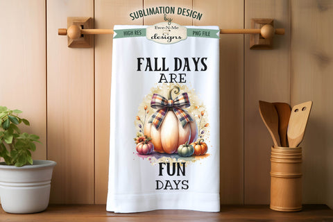 Pumpkins With Plaid Bows | Kitchen Towel Sublimation Designs Sublimation Ewe-N-Me Designs 