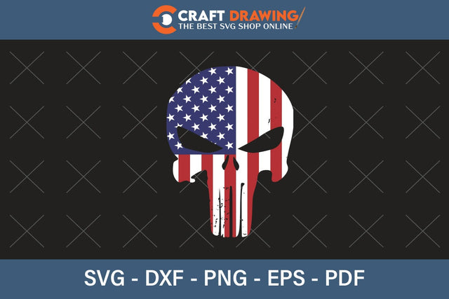 Punisher Skull Usa Flag Svg Png Svg, Military Svg, Patriotic Svg, Veteran Png, Soldier Svg, Army Svg, Veterans Day Svg - Printable, Cricut & Silhouette Files SVG Debashish Barman 