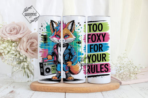 Punk Fox Boombox 20oz Tumbler Wrap Sublimation sassyprint 