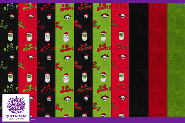 Punky Lil Christmas Papers Digital Pattern QueenBrat Digital Designs 