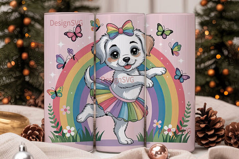 Puppy BalleTHSP Rainbow 20oz Tumbler Sublimation DesignSVG 