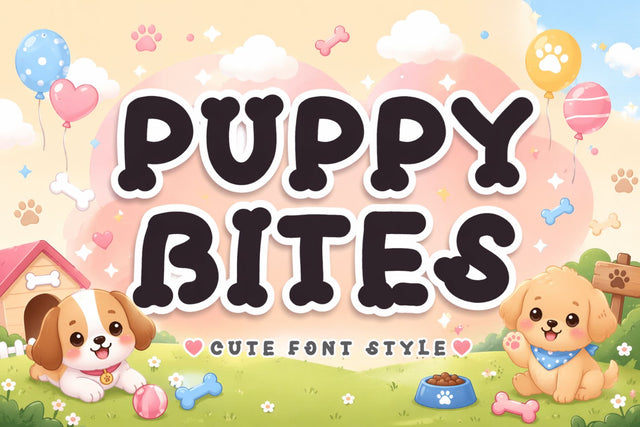 Puppy Bites Font Prasetya Letter 