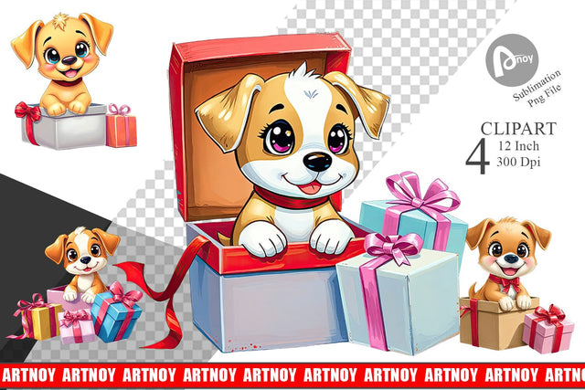 Puppy Clipart Gift Sublimation artnoy 