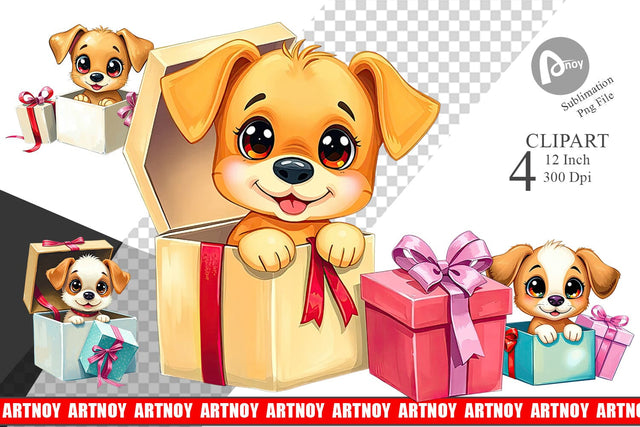 Puppy Clipart Gift Sublimation artnoy 