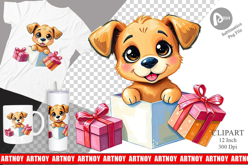 Puppy Clipart Gift Sublimation artnoy 