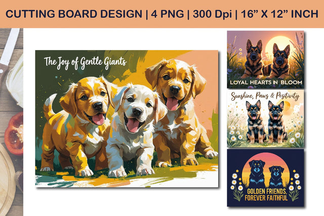 Puppy cutting board design, joy of gentle giants dogs Sublimation Paper Switch 