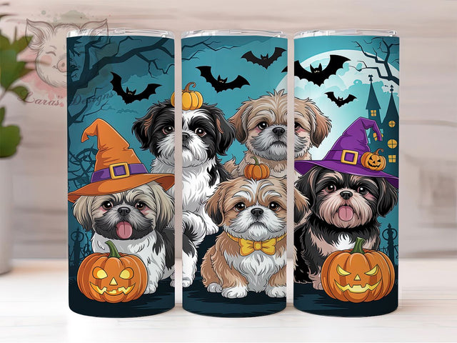 Puppy Ghost Halloween 20Oz Tumbler, Cute Dog Cup, Spooky Pet Drinkware, 20Oz Sublimation Wrap, Dog Lover Halloween Mug, Puppy Ghost Design, Fall Pet Tumbler Sublimation Lara' s Designs 