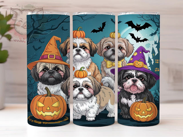 Puppy Ghost Halloween 20Oz Tumbler, Cute Dog Cup, Spooky Pet Drinkware, 20Oz Sublimation Wrap, Dog Lover Halloween Mug, Puppy Ghost Design, Fall Pet Tumbler Sublimation Lara' s Designs 