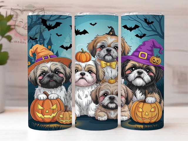 Puppy Ghost Halloween 20Oz Tumbler, Cute Dog Cup, Spooky Pet Drinkware, 20Oz Sublimation Wrap, Dog Lover Halloween Mug, Puppy Ghost Design, Fall Pet Tumbler Sublimation Lara' s Designs 