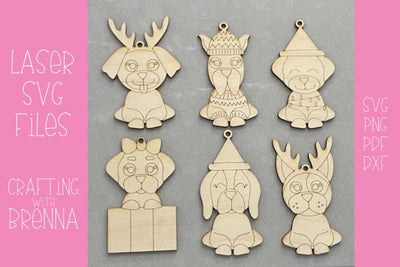 Puppy Ornaments Laser SVG File SVG Crafting With Brenna 