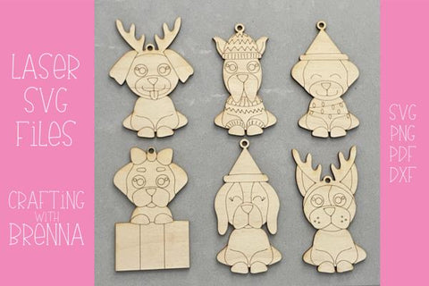 Puppy Ornaments Laser SVG File SVG Crafting With Brenna 