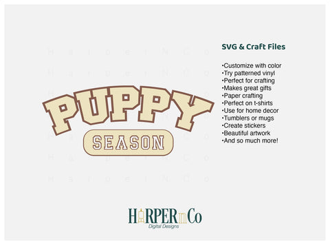 Puppy Season Laser SVG EPS Cut File SVG HarperNCo 