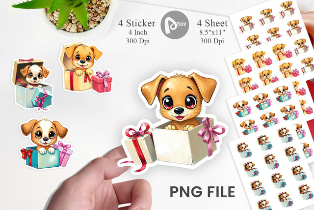 Puppy Sticker Gift Sublimation artnoy 