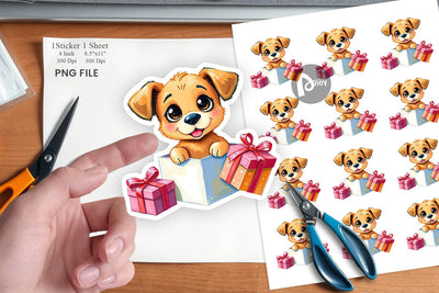 Puppy Sticker Gift Sublimation artnoy 