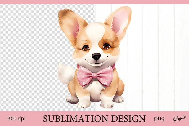 Puppy Sublimation PNG. Corgi Sublimation PNG Sublimation Olga Terlyanskaya 