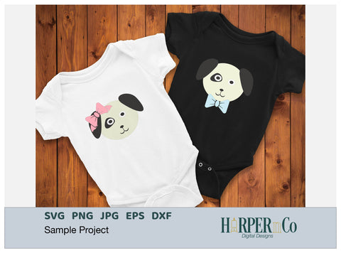 Puppy with Bows and Flowers SVG PNG Cut EPS File SVG HarperNCo 